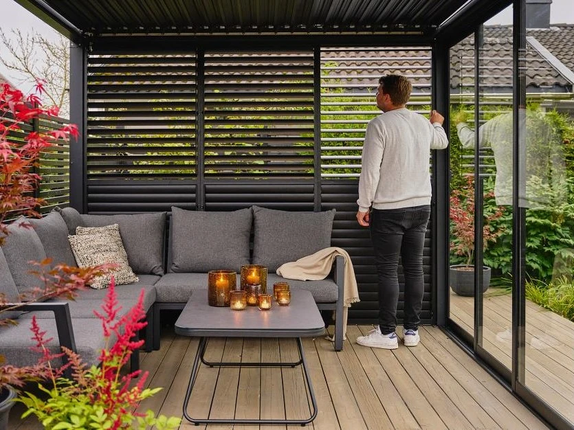Aluminium Pergola Premium met Lamellen 400 x 400 cm - Afbeelding 9